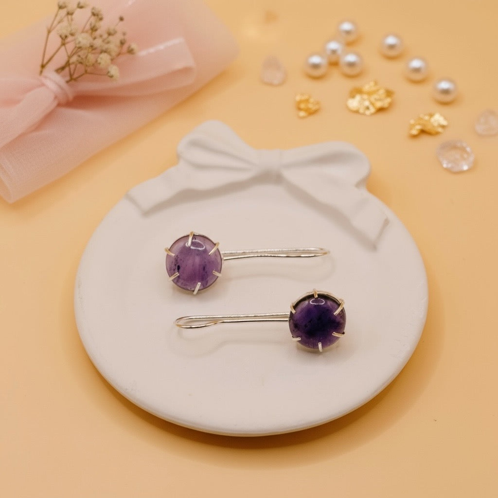 Amethyst Moon Drops (Sterling Silver)