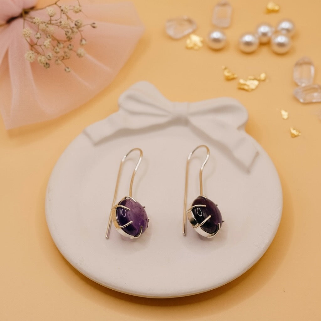 Amethyst Moon Drops (Sterling Silver)