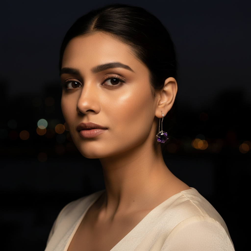 Amethyst Moon Drops (Sterling Silver)