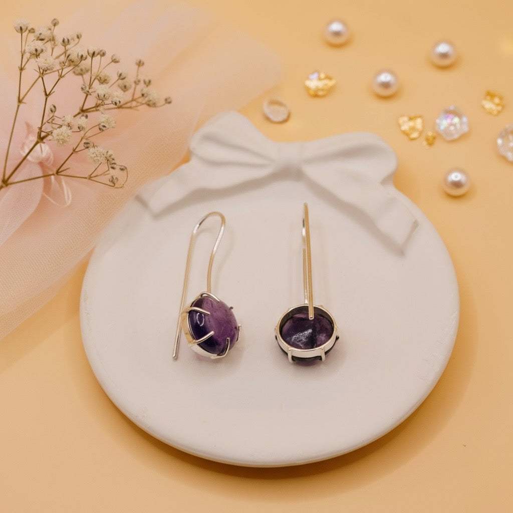 Amethyst Moon Drops (Sterling Silver)