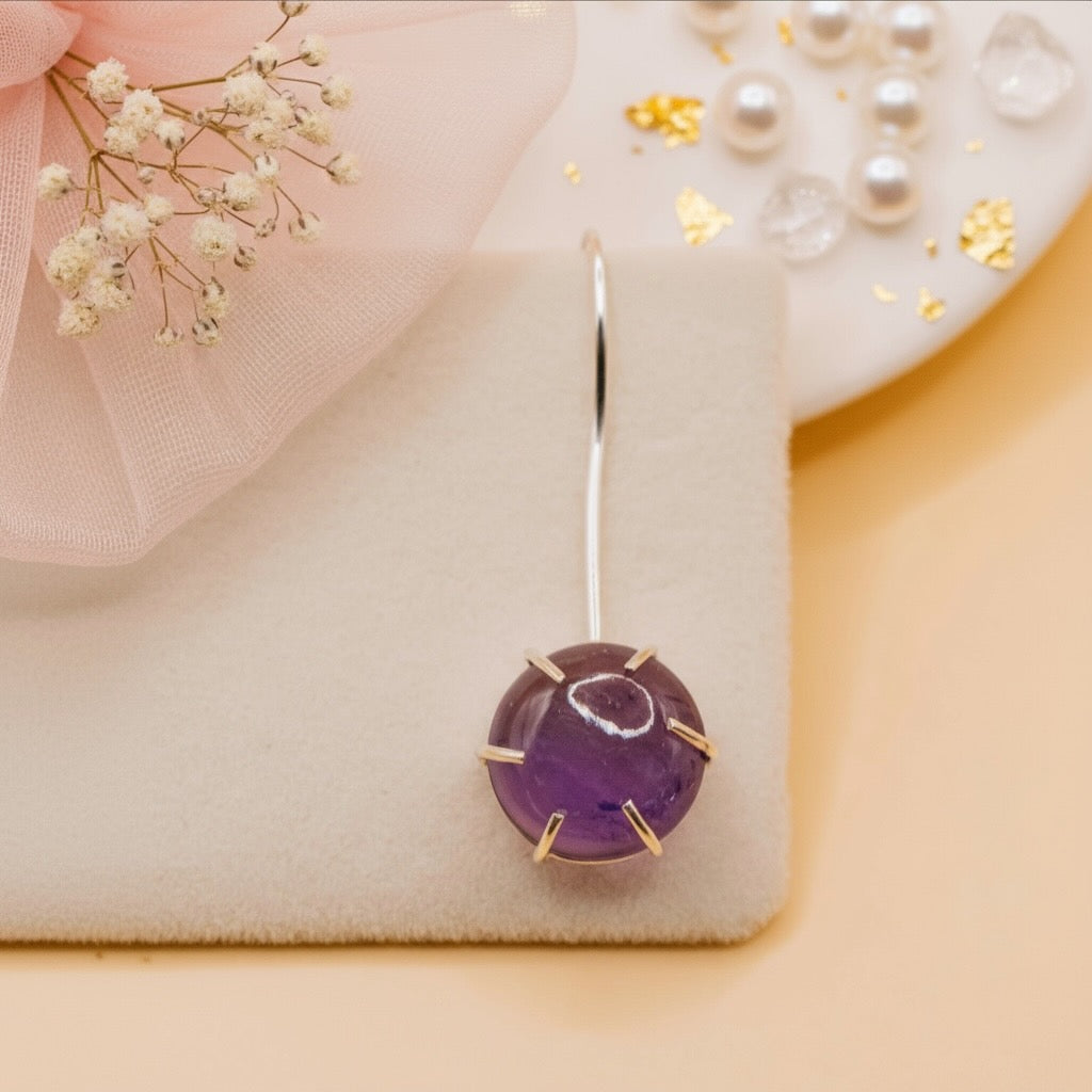 Amethyst Moon Drops (Sterling Silver)
