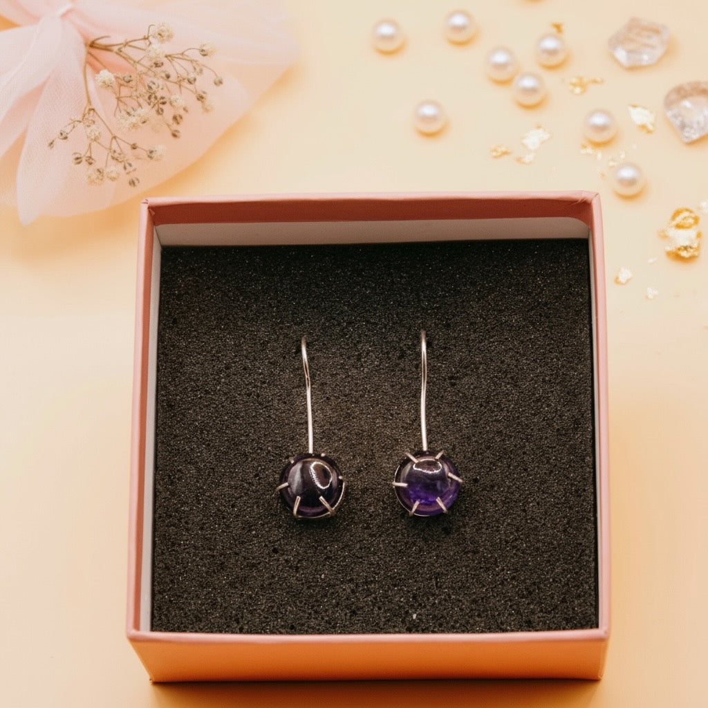 Amethyst Moon Drops (Sterling Silver)