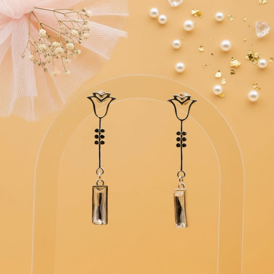 Golden Bloom Drops (Sterling Silver & Swarovski Crystal)