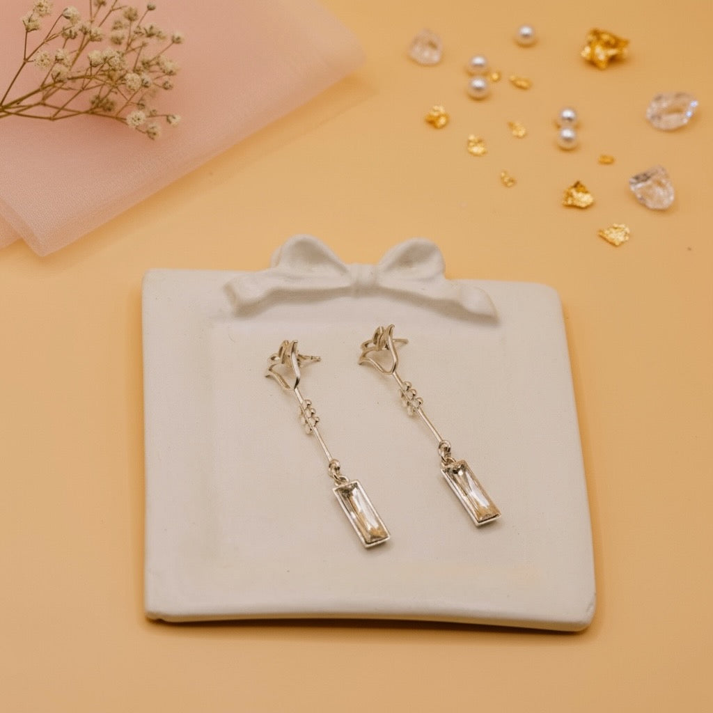 Golden Bloom Drops (Sterling Silver & Swarovski Crystal)