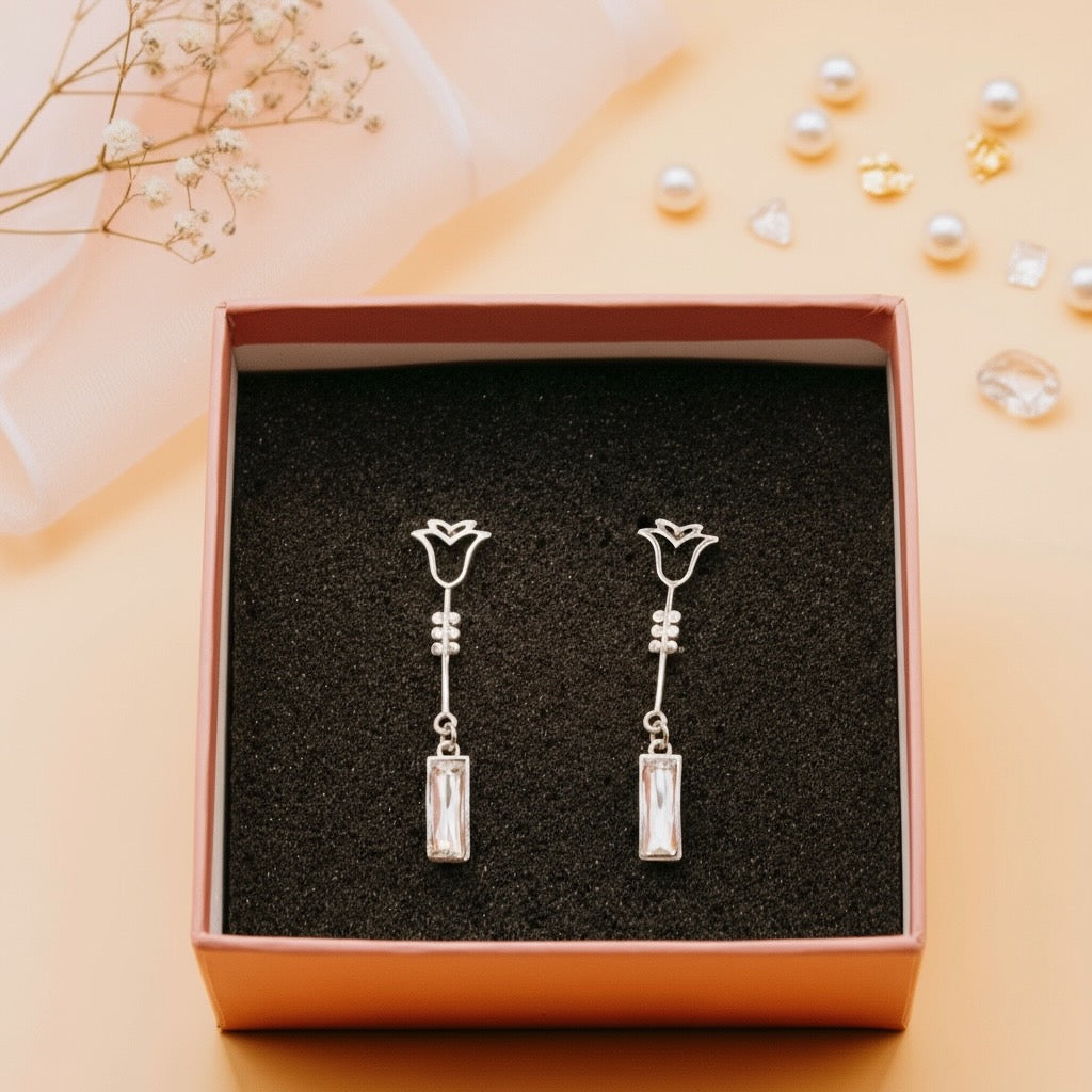 Golden Bloom Drops (Sterling Silver & Swarovski Crystal)