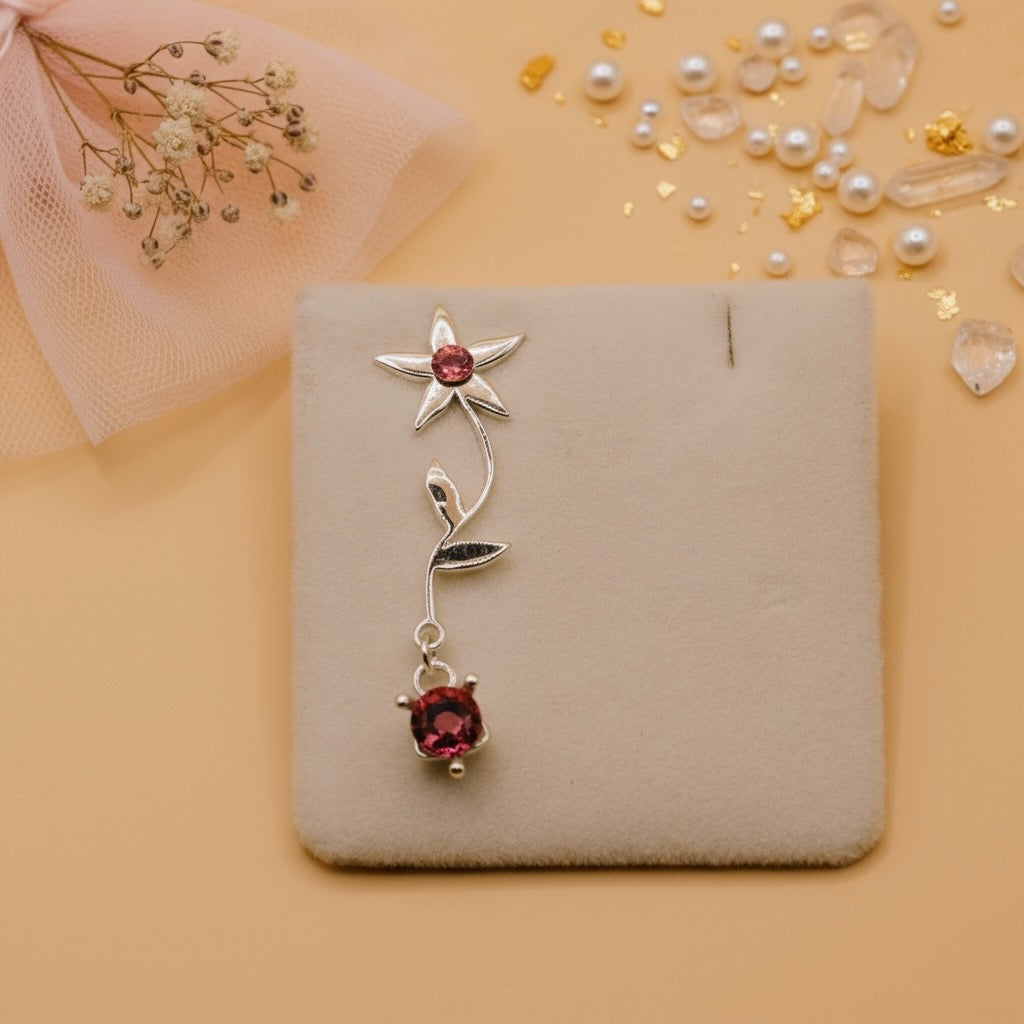 Pink Blossom Drops (Sterling Silver & Swarovski Crystals)