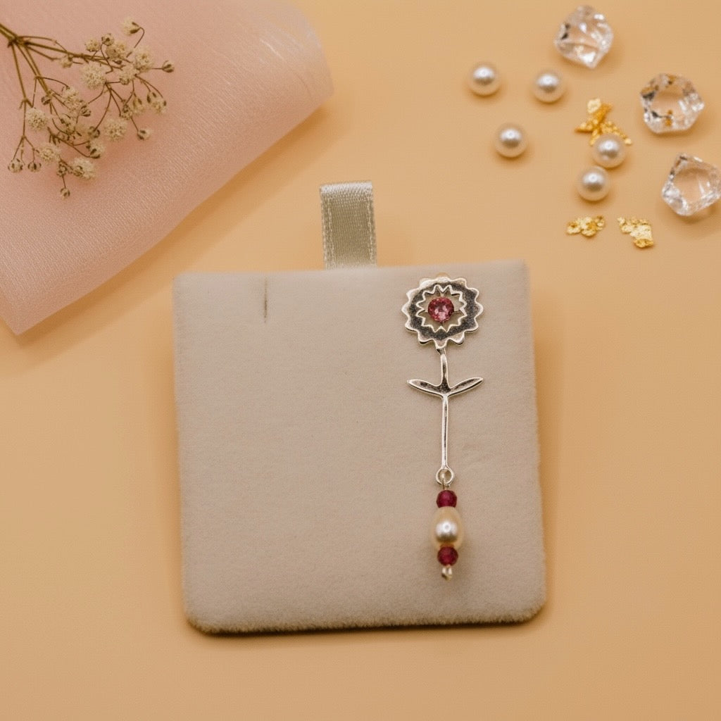 Pearl Blossom Drops (Sterling Silver & Swarovski Crystal)