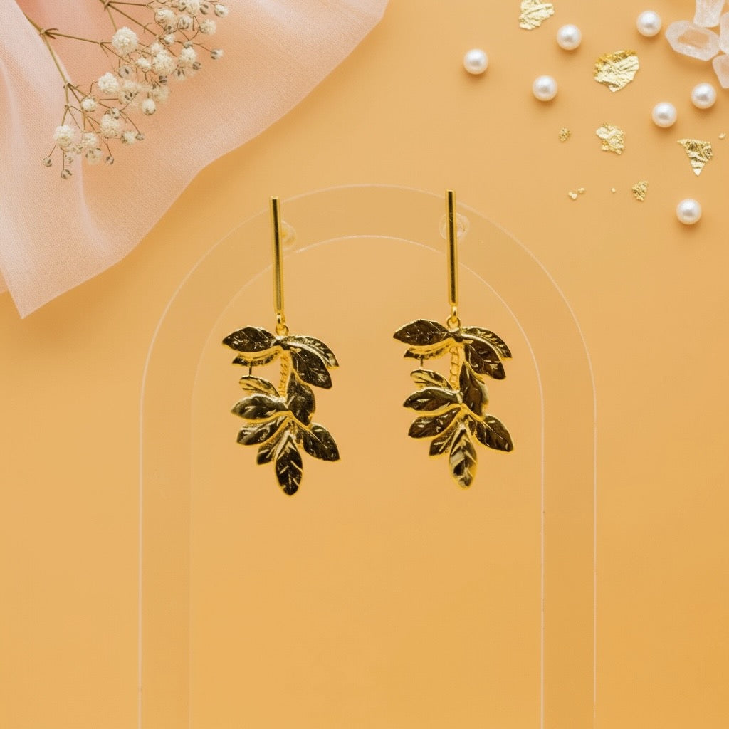 Golden Leaf Cascade (18K Gold Finish)