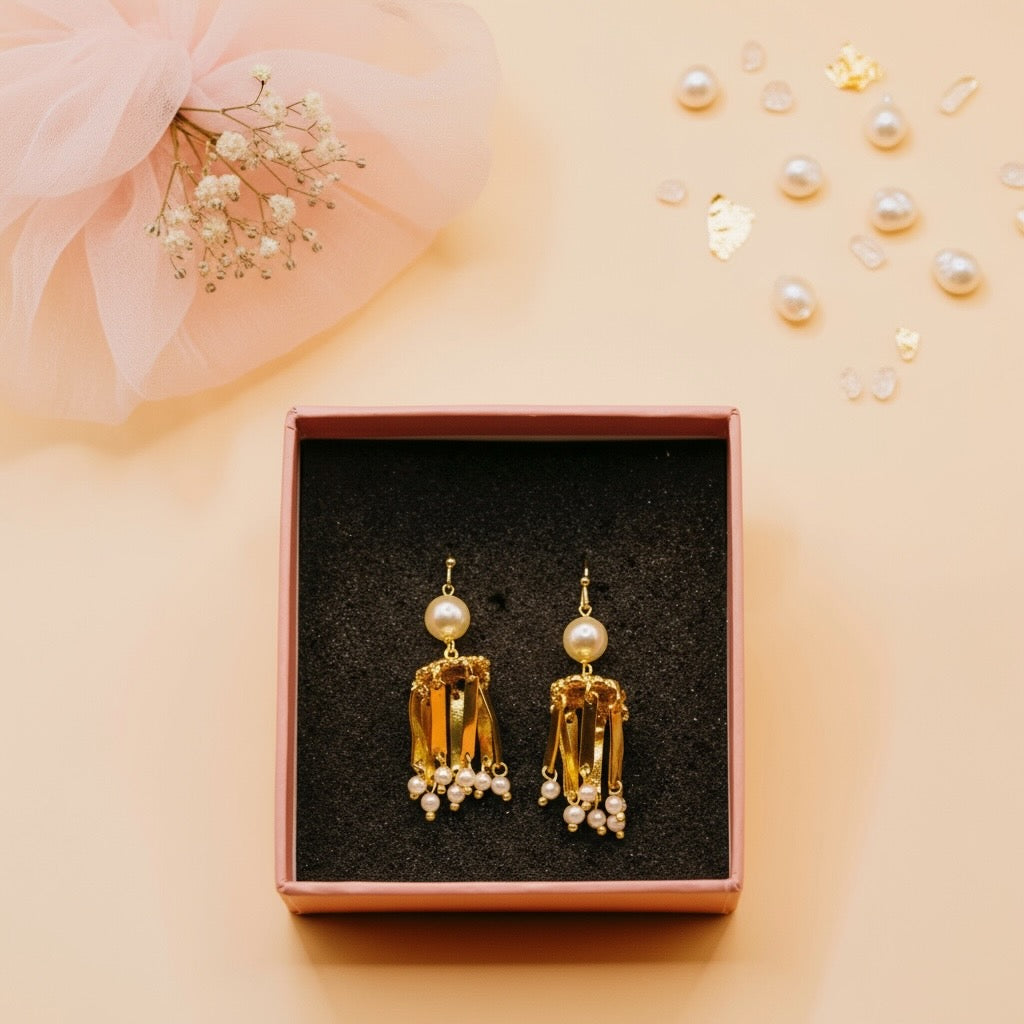 Pearl Regal Drops (18K Gold Finish)