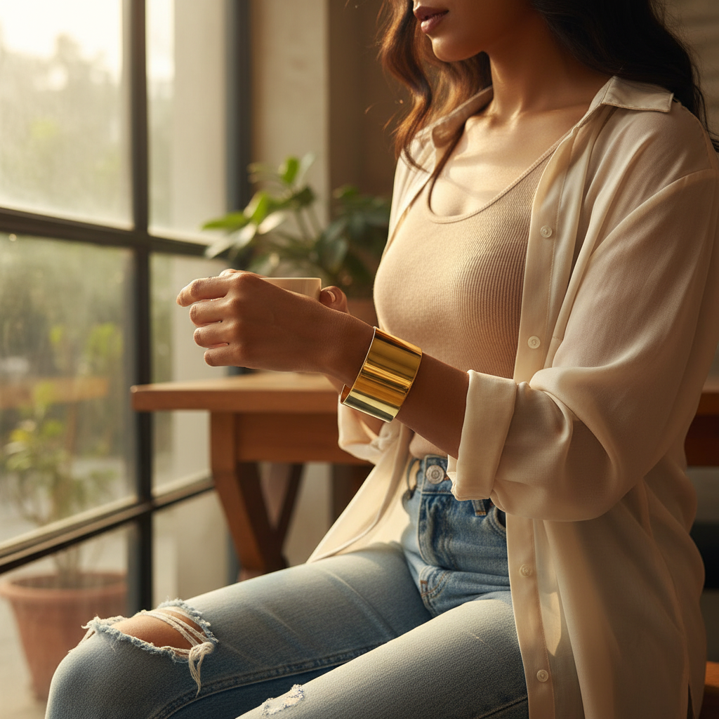 Golden Aura Cuff Bracelet