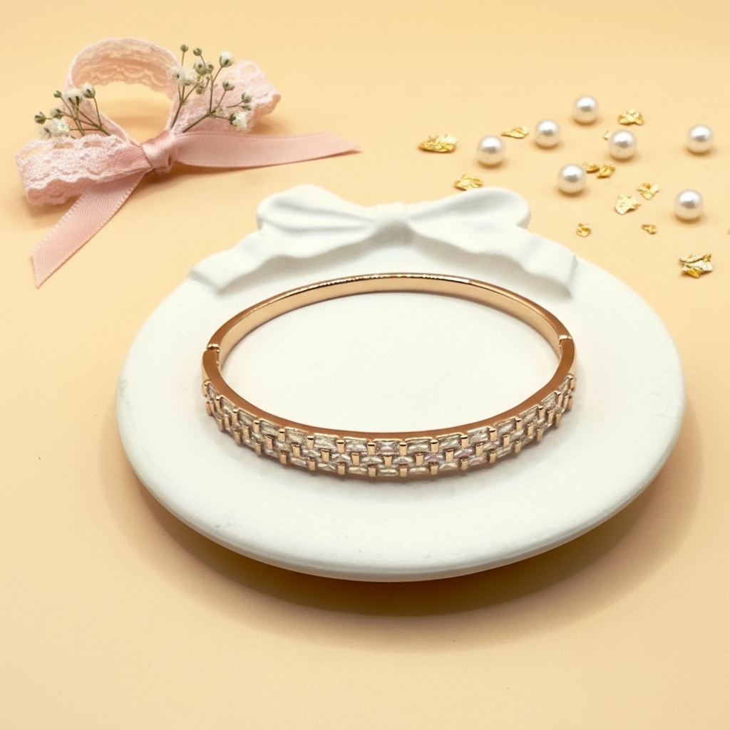Crystal Line Bracelet (Gold Finish)