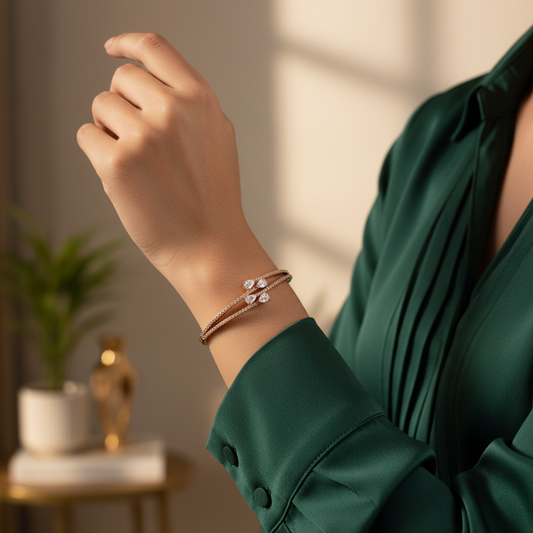 Petal Spark Bracelet (Rose Gold Finish)