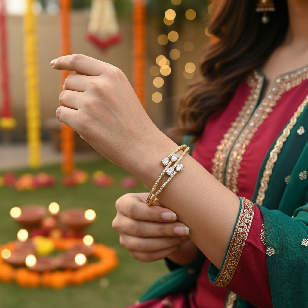 Petal Spark Bracelet (Gold Finish)