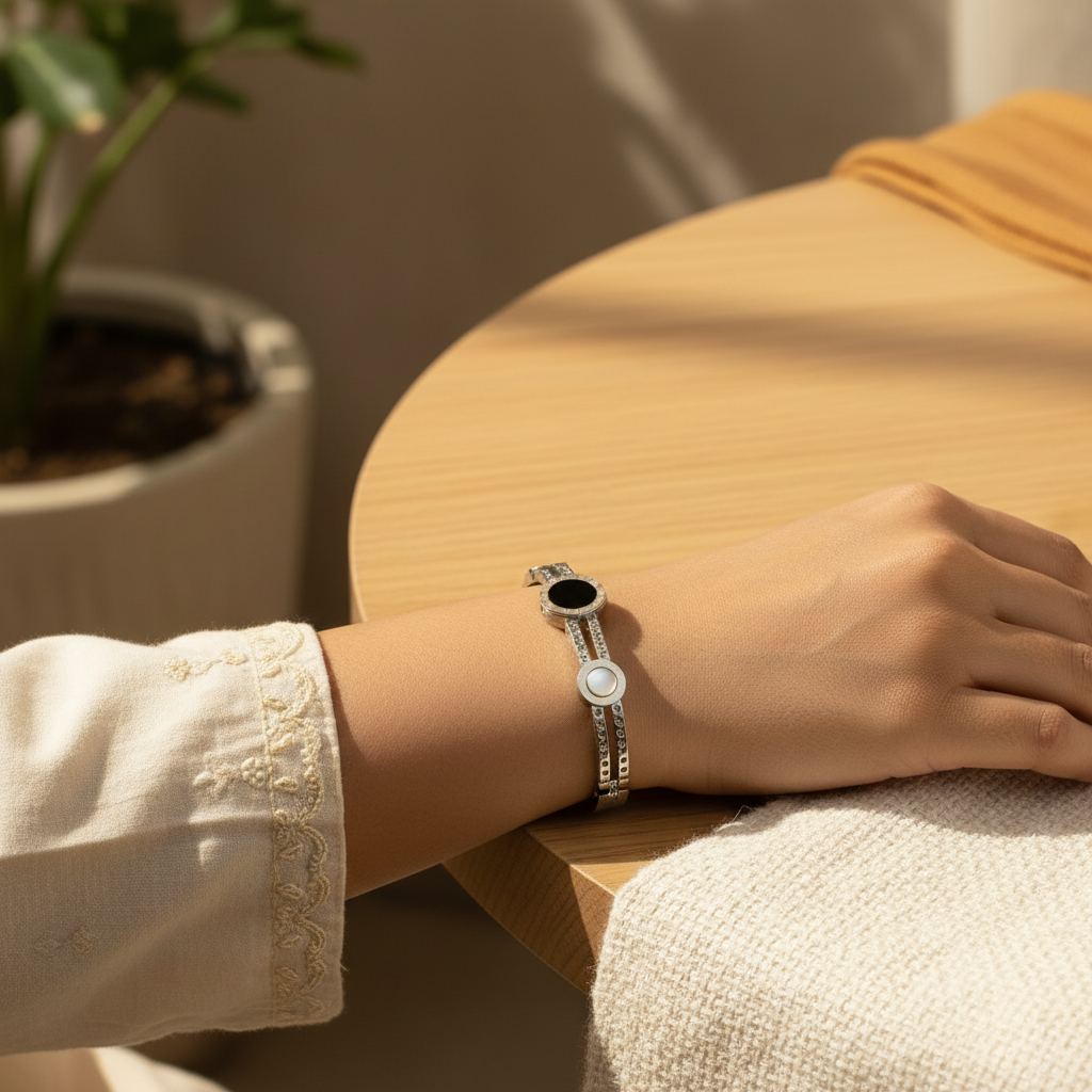Eclipse Time Cuff (Silver Finish)
