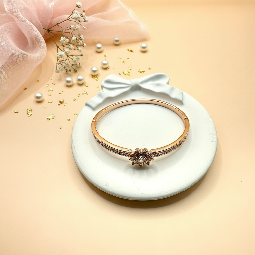 Radiant Bloom Cuff (Rose Gold Finish)