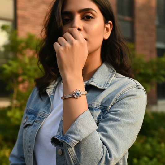 Radiant Bloom Cuff (Rose Gold Finish)