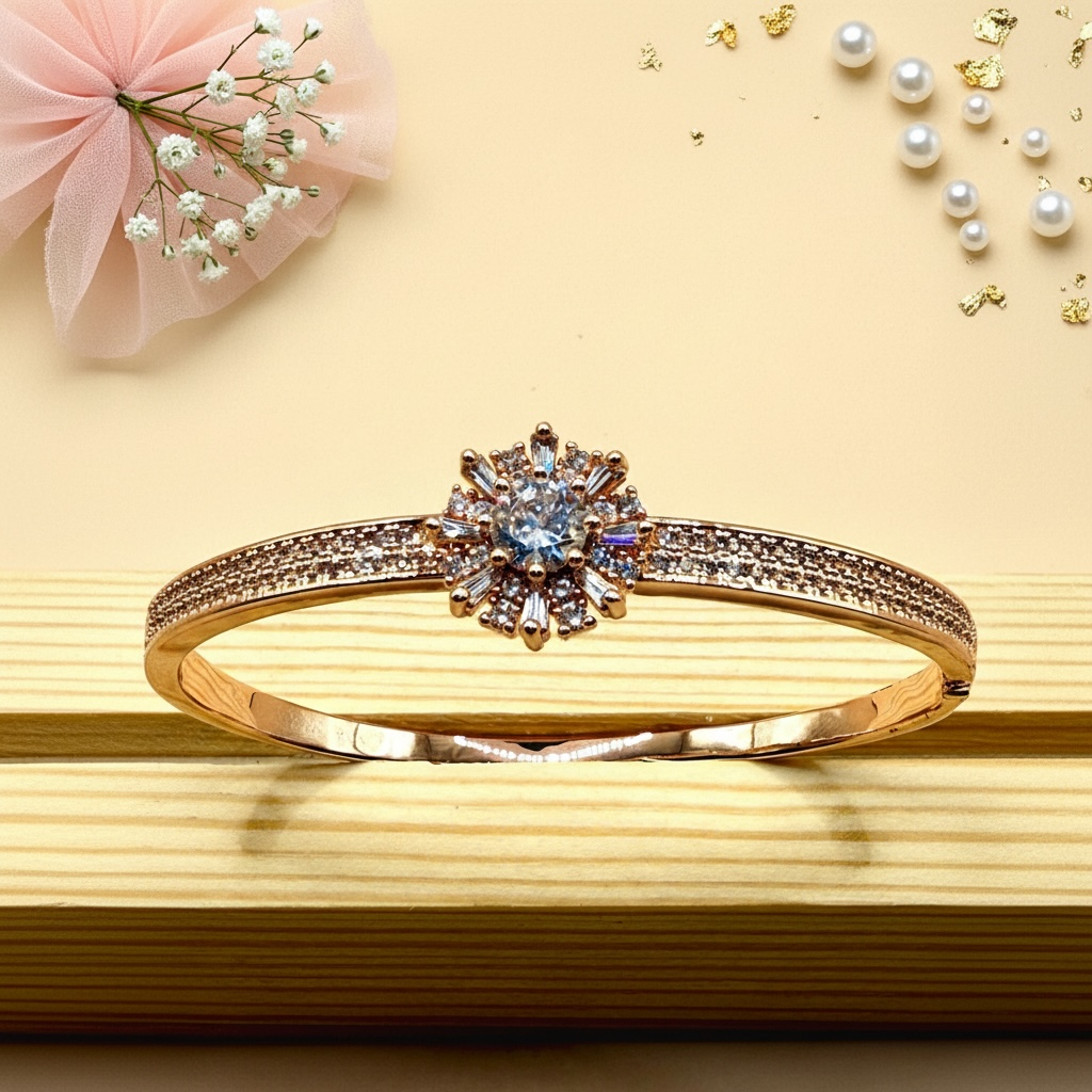 Radiant Bloom Cuff (Rose Gold Finish)