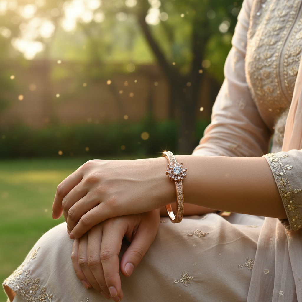 Radiant Bloom Cuff (Rose Gold Finish)