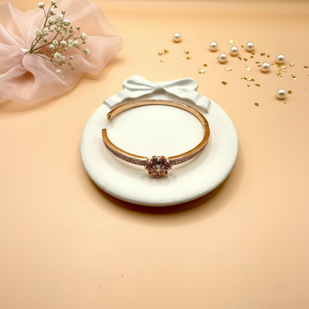 Radiant Bloom Cuff (Rose Gold Finish)