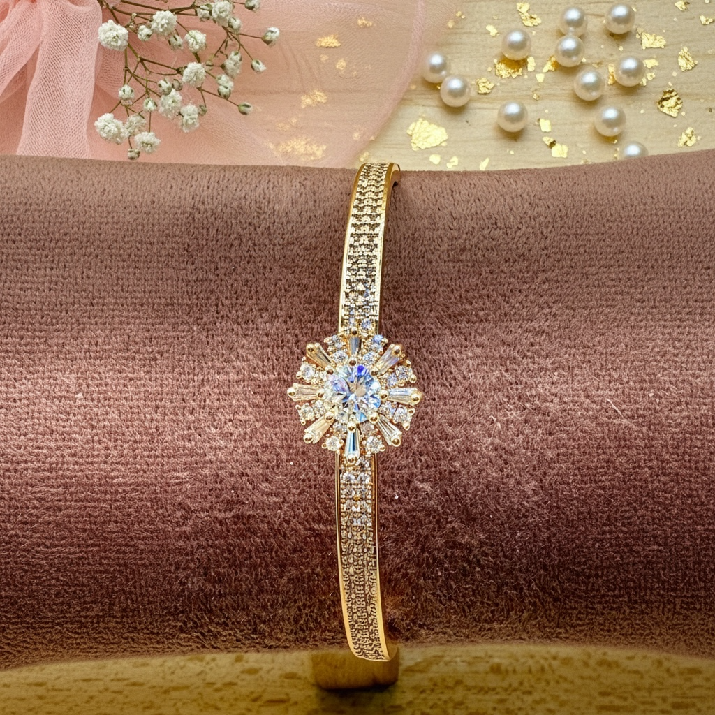 Radiant Bloom Cuff (Rose Gold Finish)