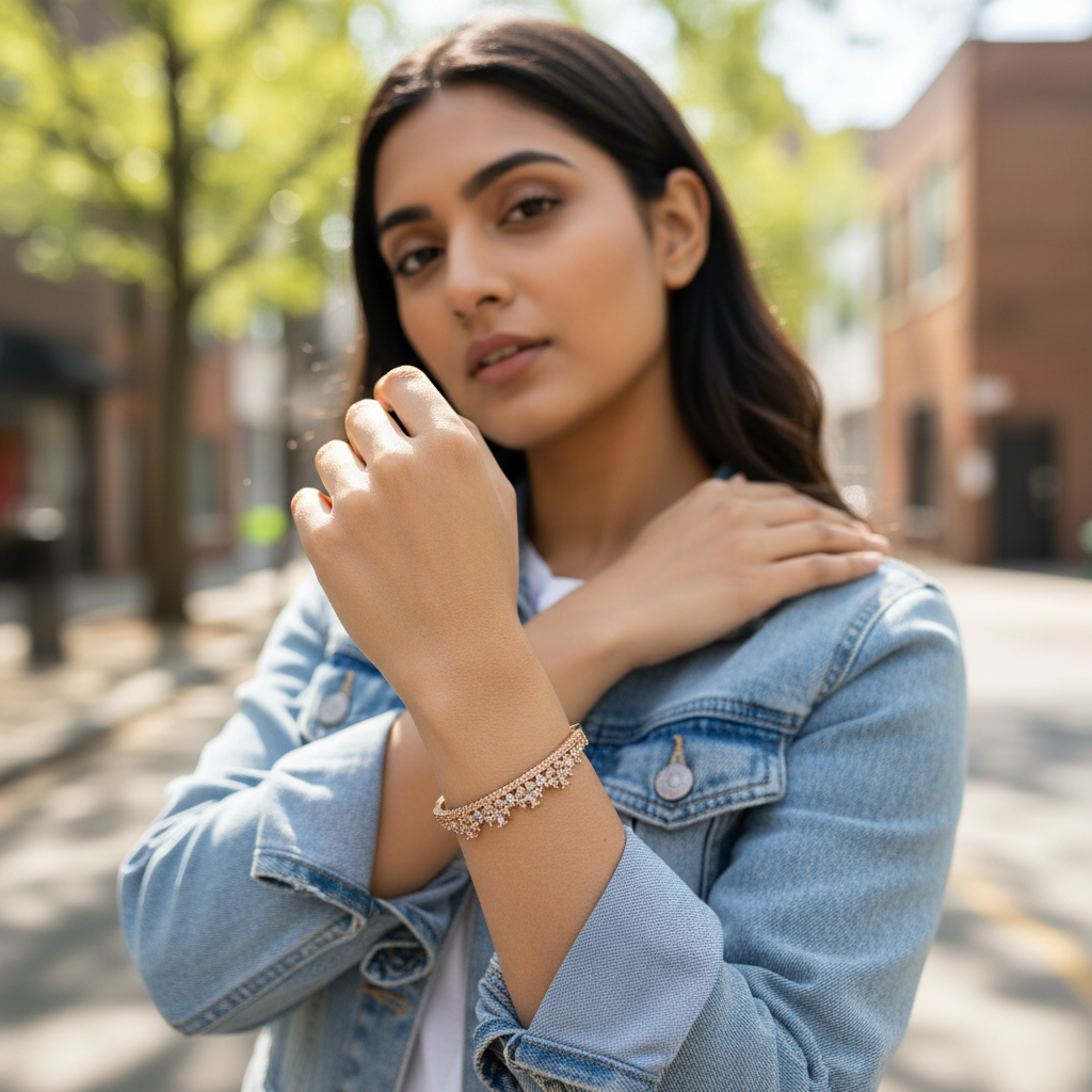 Crown Spark Bracelet (Gold Finish)