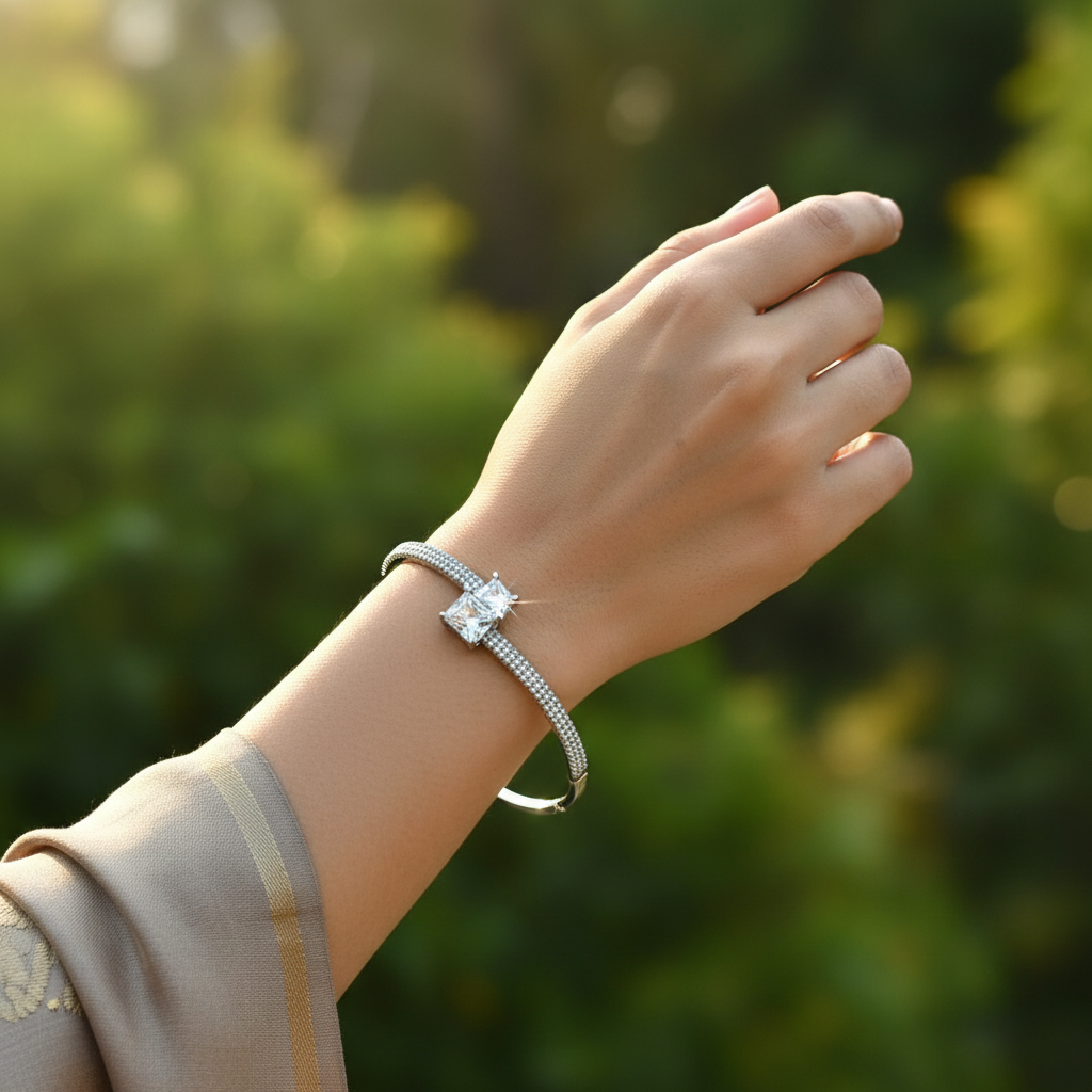 Twin Radiance Bracelet (Silver Finish)