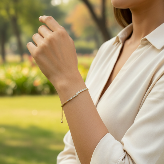 Linear Spark Bracelet (Gold Finish)
