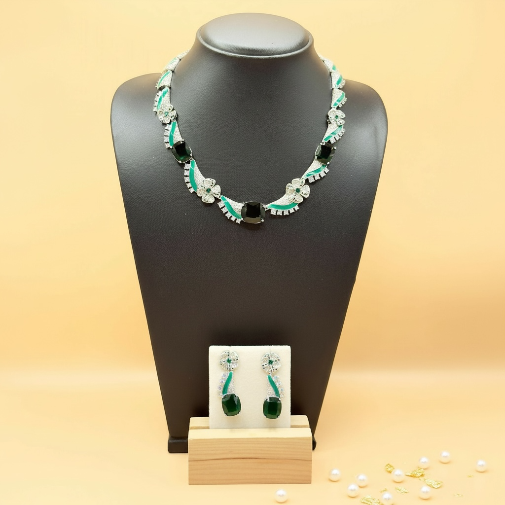 Emerald Bloom Set (American Diamonds)