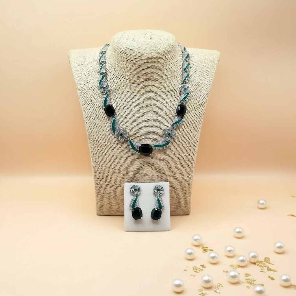 Emerald Bloom Set (American Diamonds)