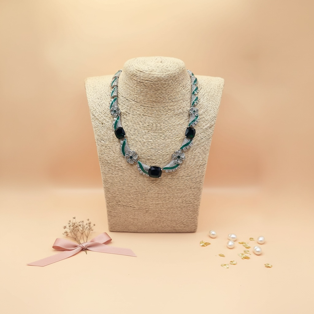 Emerald Bloom Set (American Diamonds)