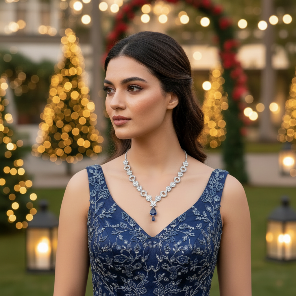 Midnight Sapphire Set (American Diamonds)