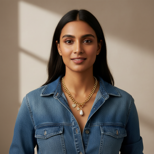 Celestial Pearl Chain (Gold Tone)