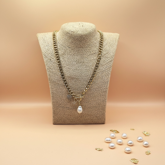 Celestial Pearl Chain (Gold Tone)