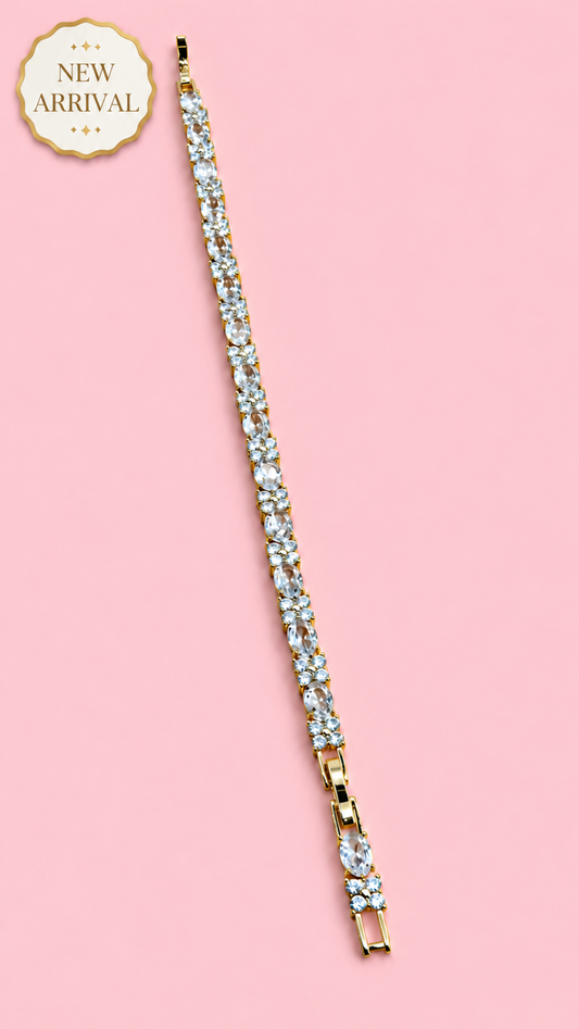 Tennis Bracelet - Gold Finish - New Arrival