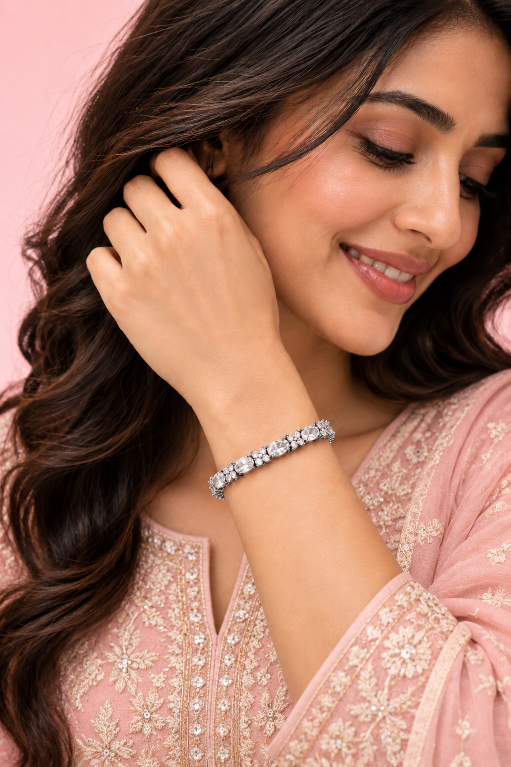 Tennis Bracelet - Silver Finish-New Arrival