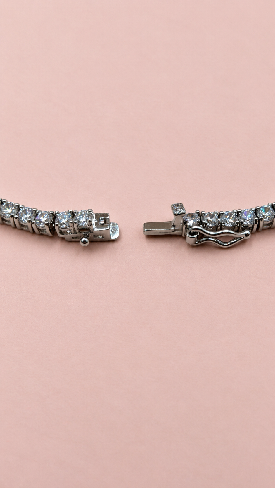 Tennis Necklace - Silver Finish-New Arrival