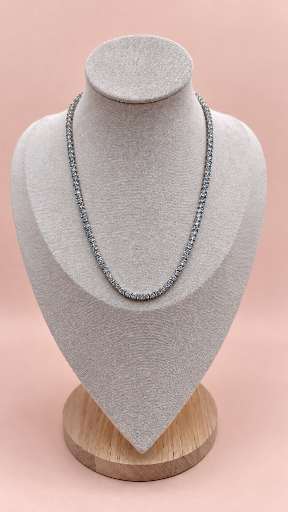 Tennis Necklace - Silver Finish-New Arrival