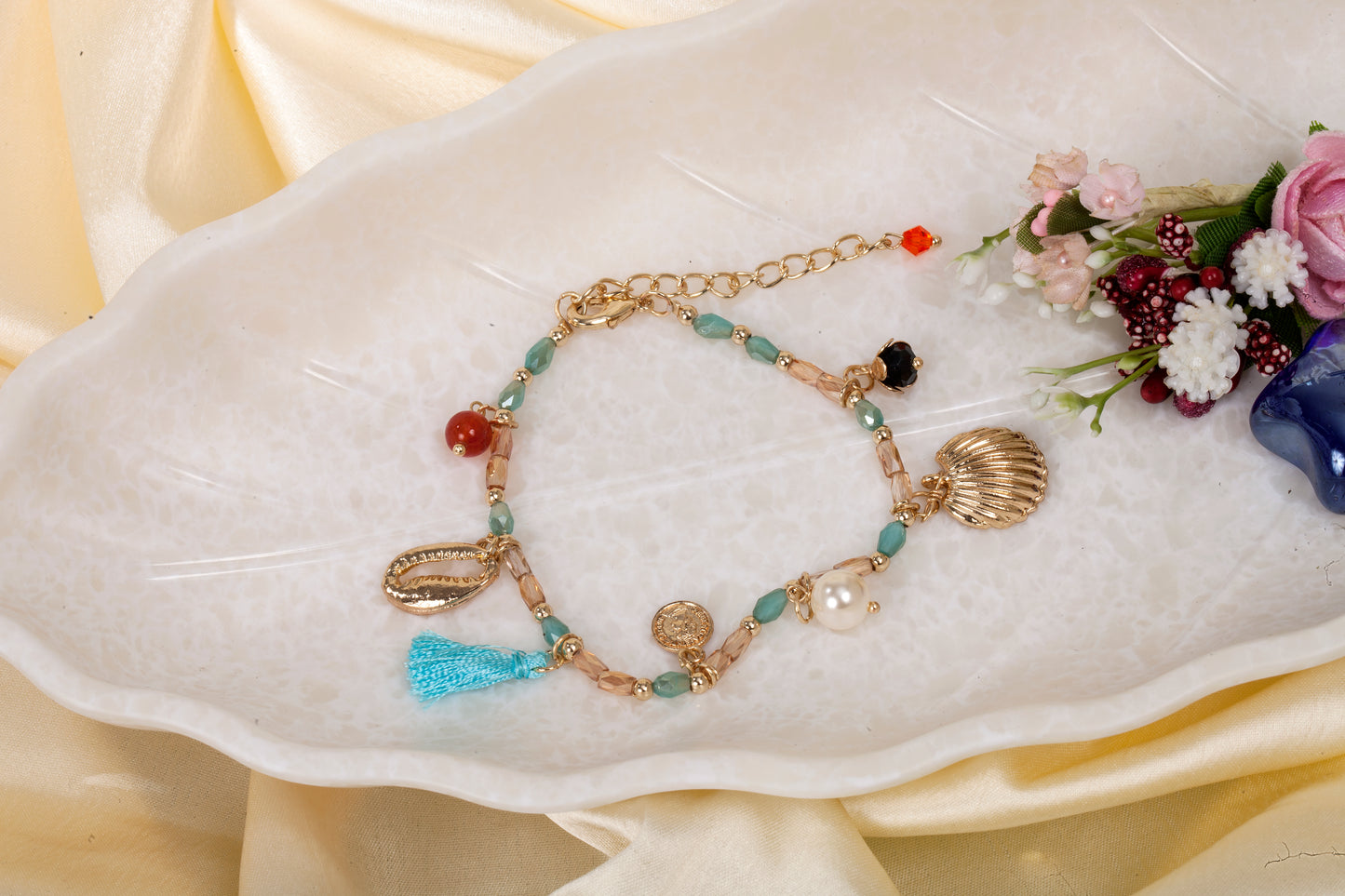Coastal Carnival - Beaded Charm Bracelet
