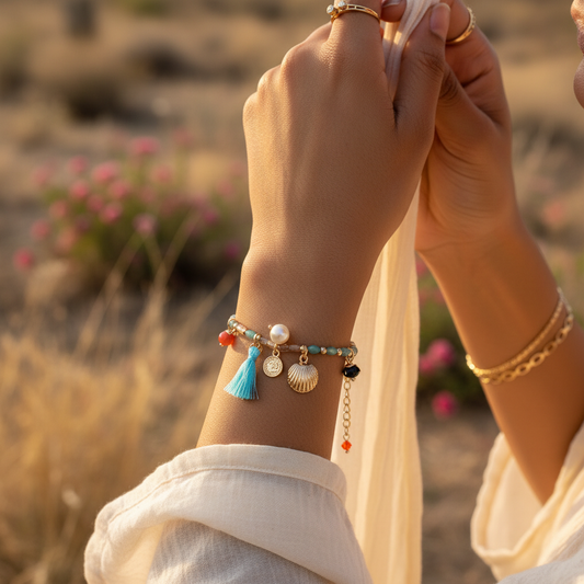 Coastal Carnival - Beaded Charm Bracelet