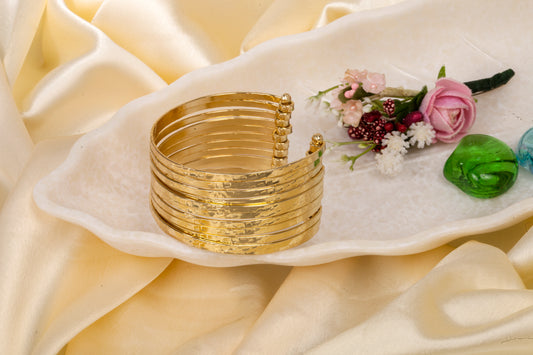 Golden Rhythm - Multi-Band Cuff Bracelet