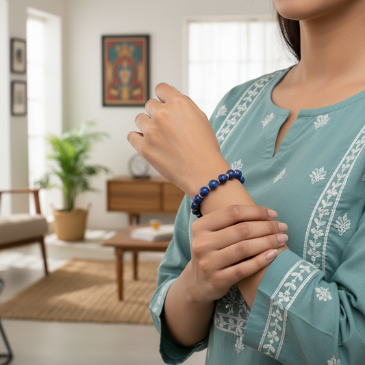 Celestial Grounding - Lapis Lazuli Stretch Bracelet