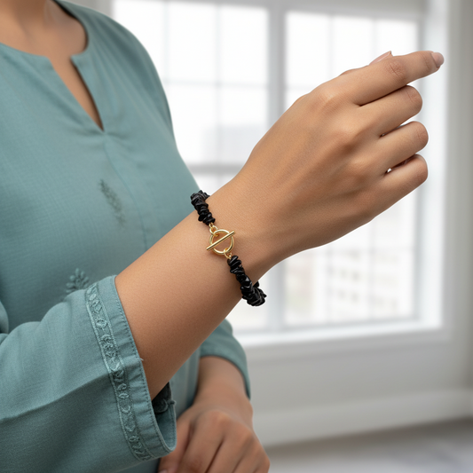 Onyx Raw Chip Bracelet