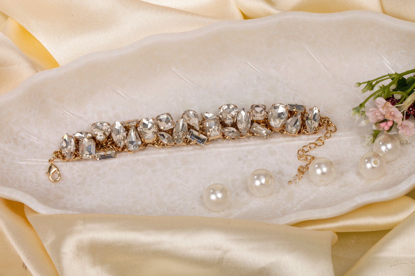 Crystal Cascade Statement Bracelet