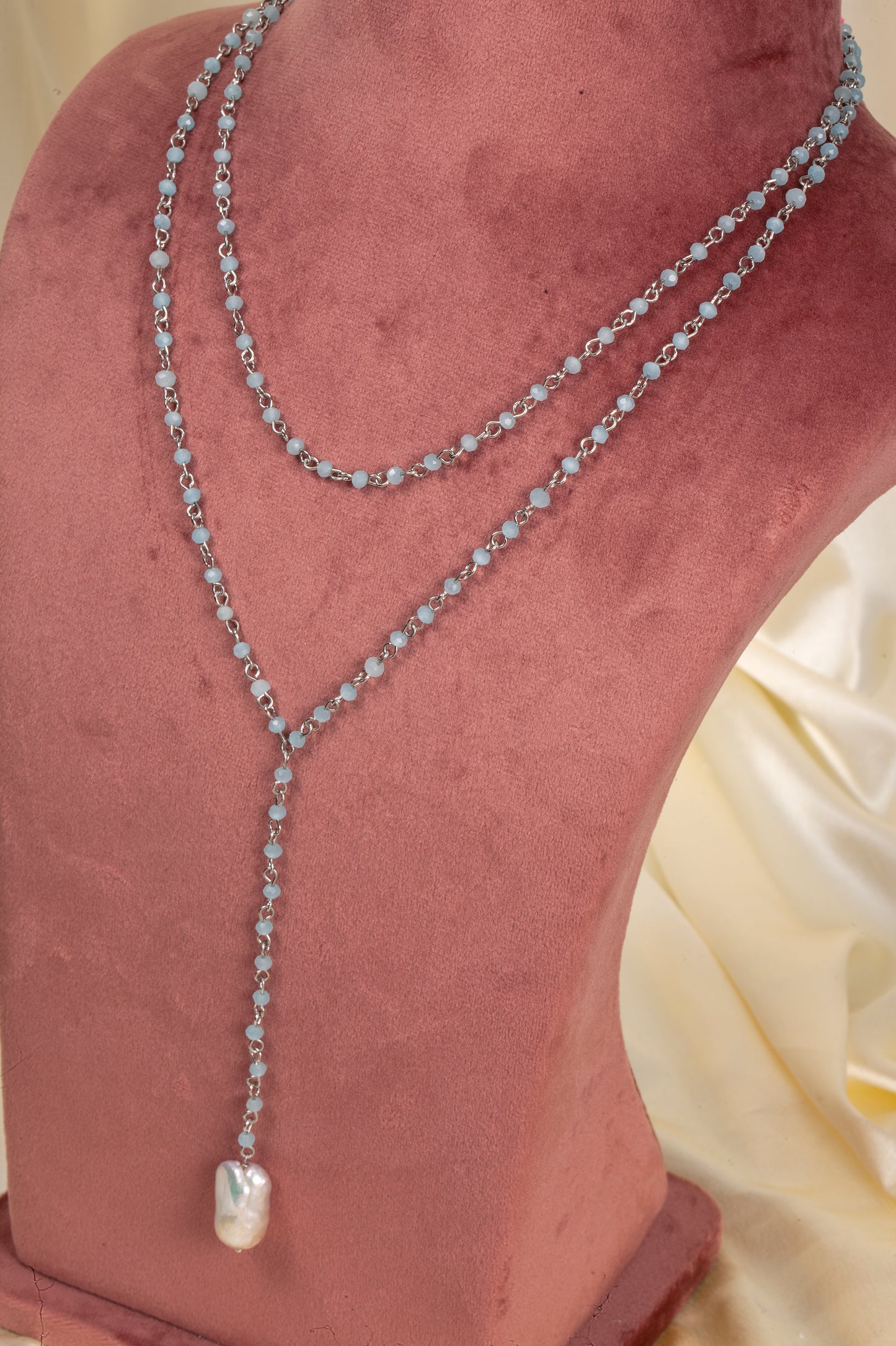 Sea Mist Baroque Y-Necklace