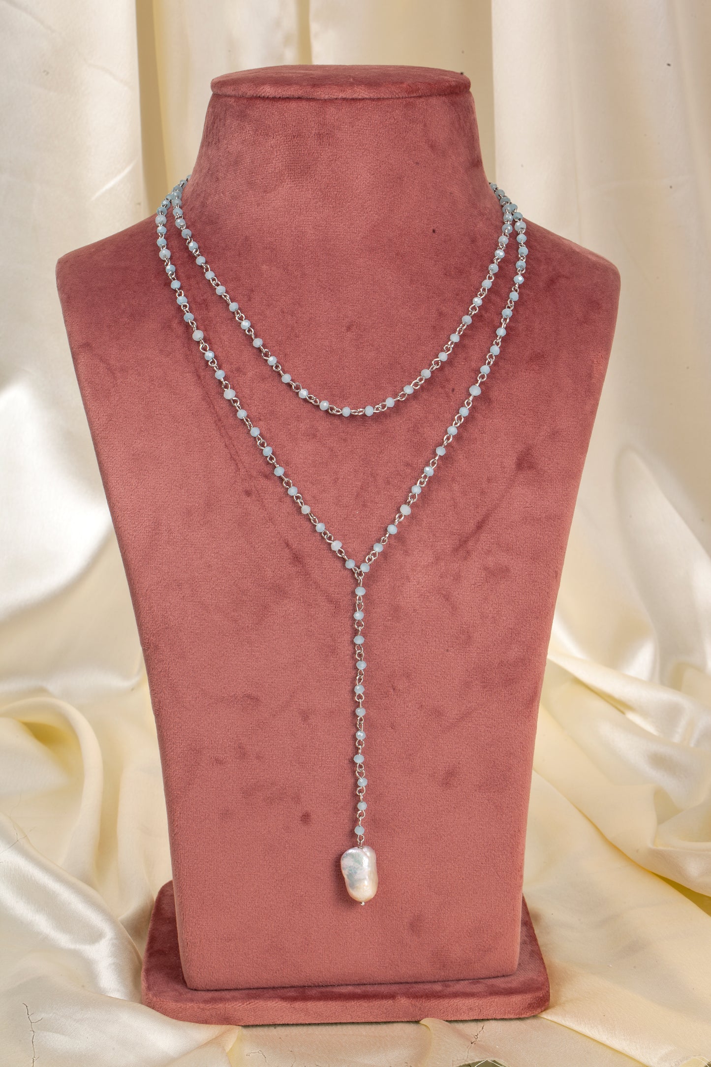Sea Mist Baroque Y-Necklace