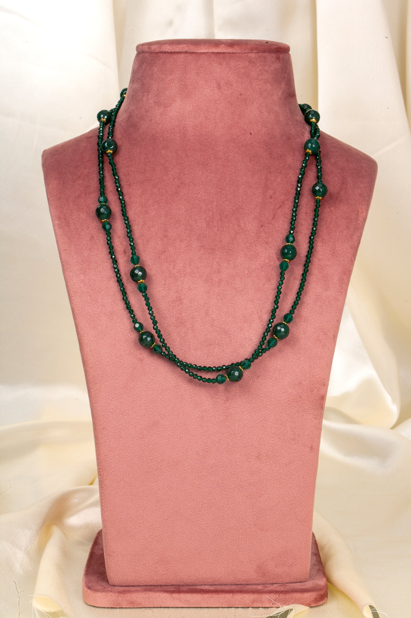 Emerald Illusion - Double Strand Green Agate Necklace