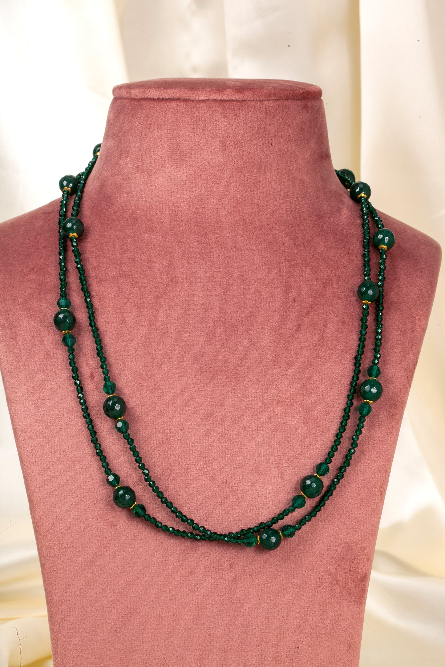 Emerald Illusion - Double Strand Green Agate Necklace
