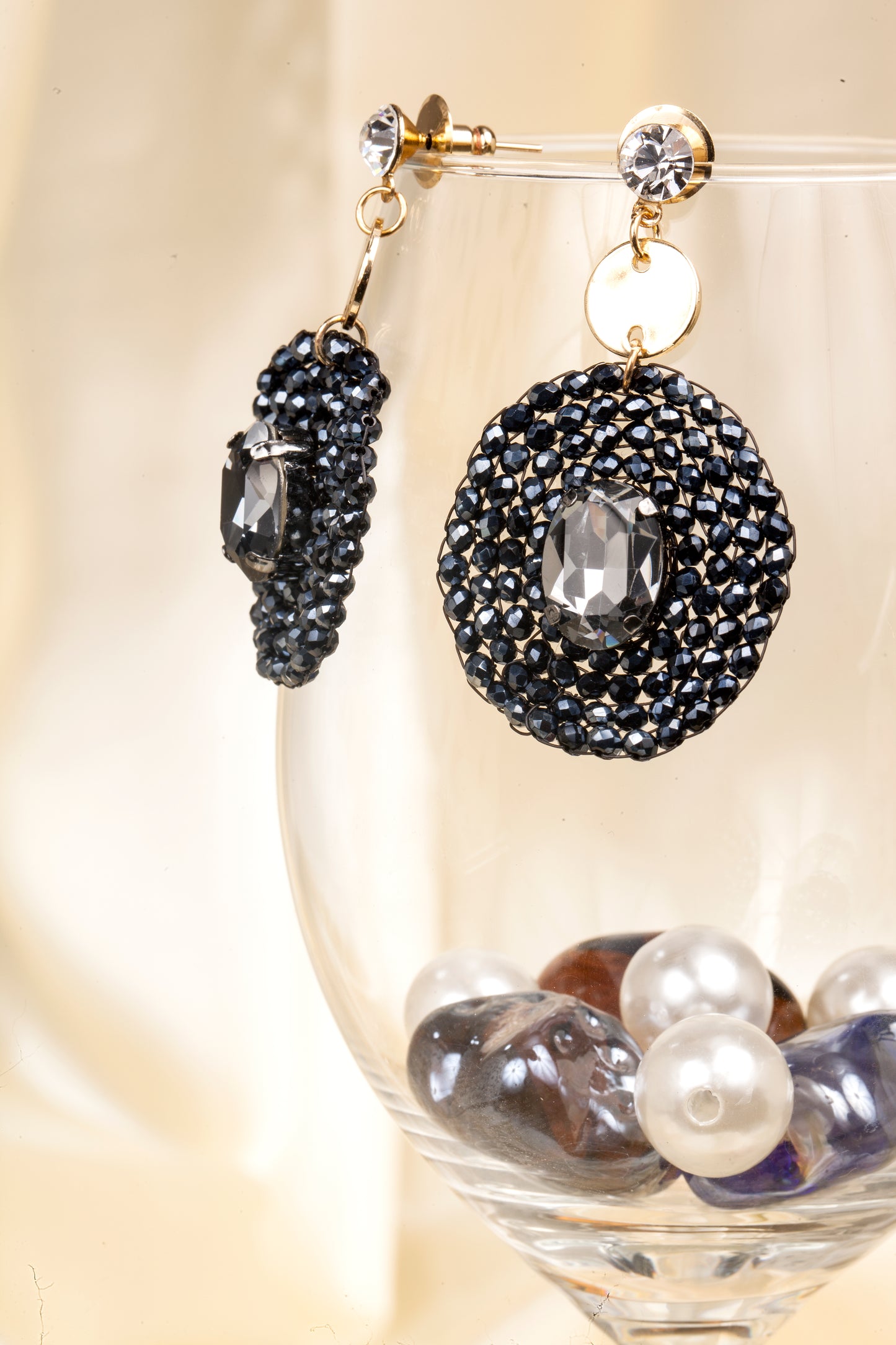 Midnight Spark - Swarovski Crystal Drop Earrings
