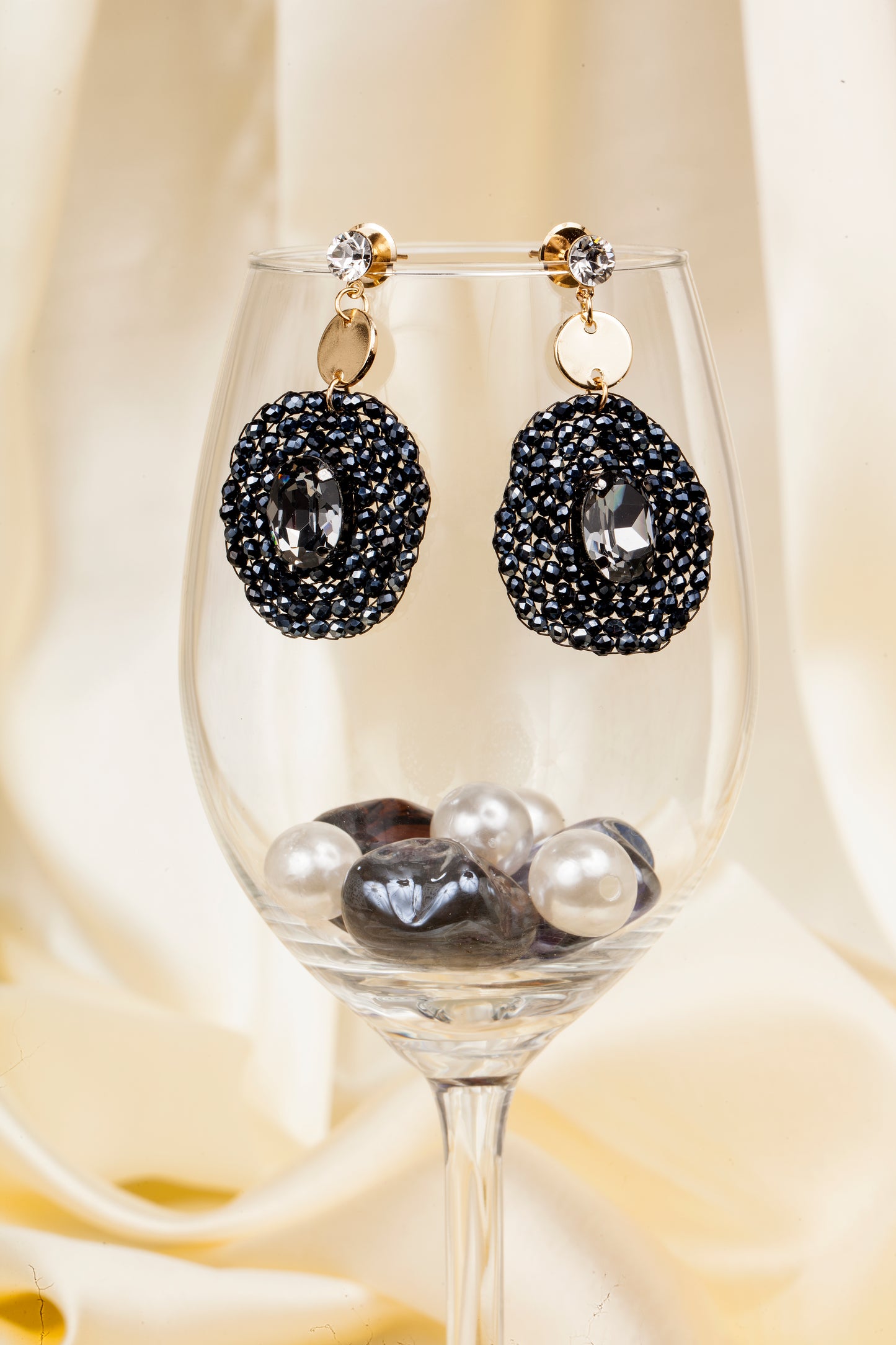 Midnight Spark - Swarovski Crystal Drop Earrings