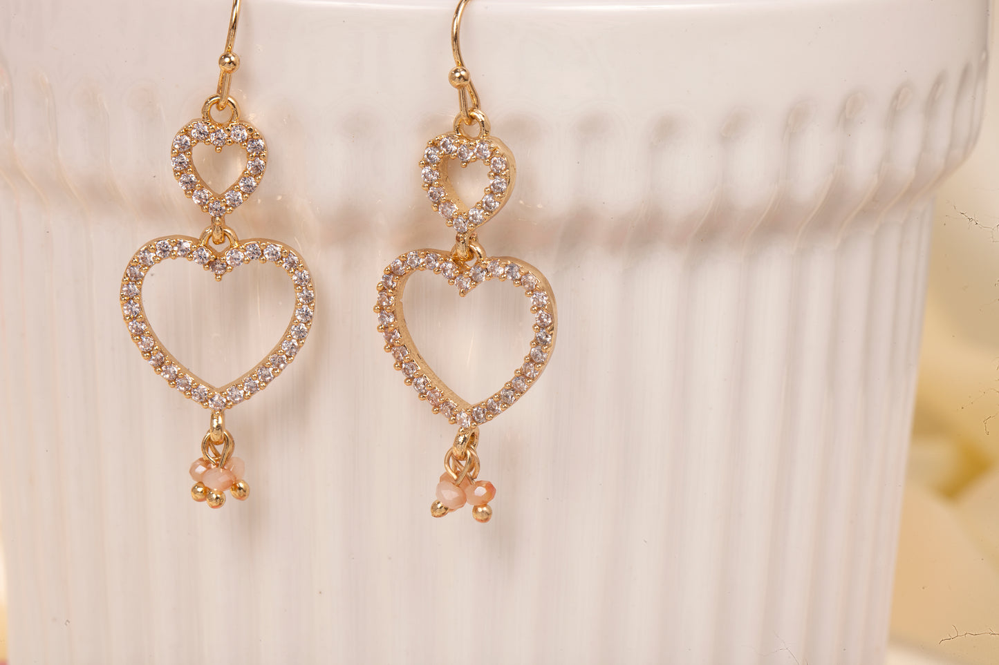 Sparkle in Love - Crystal Heart Drop Earrings